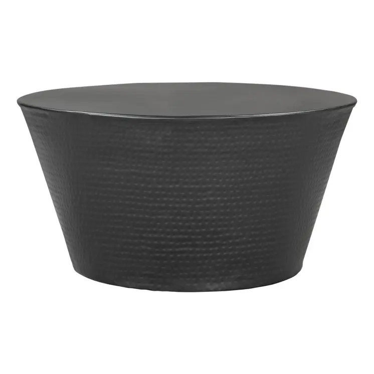 33" Black Iron Round Solid Coffee Table