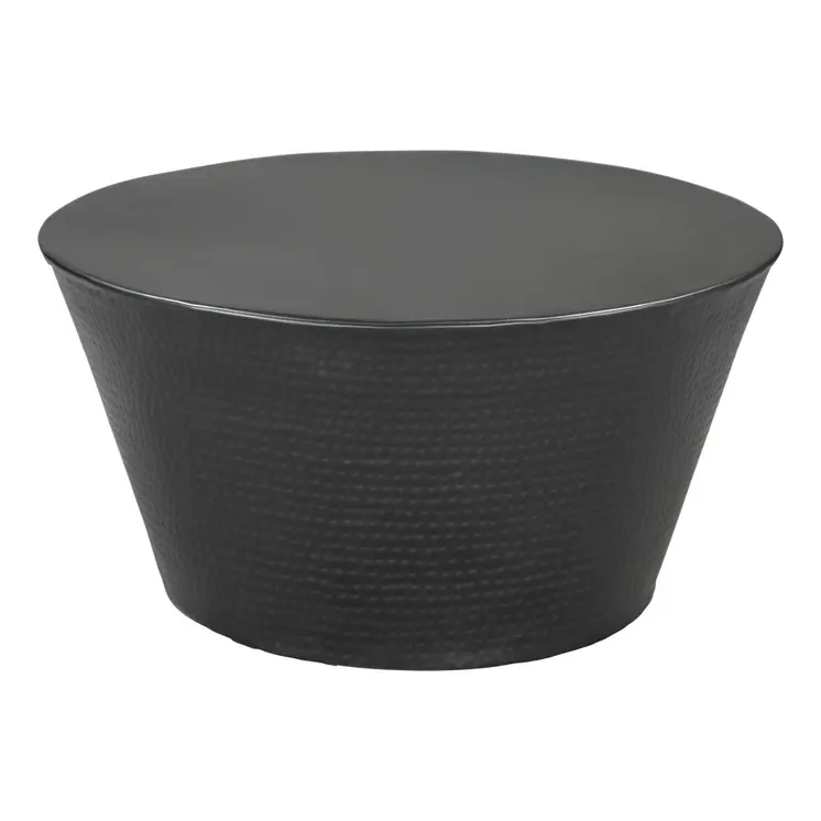 33" Black Iron Round Solid Coffee Table