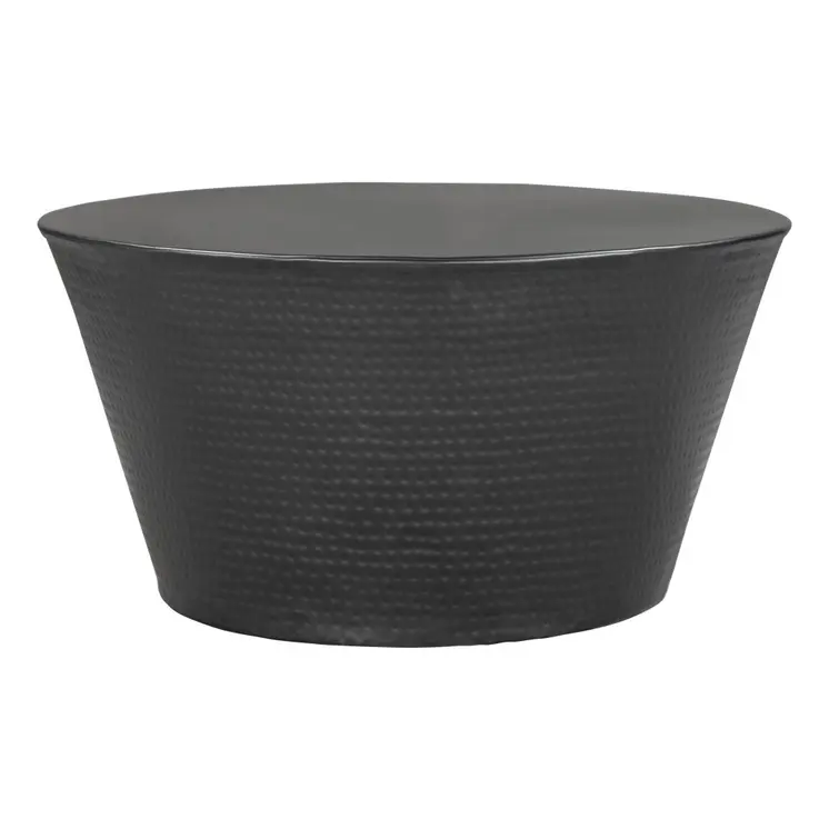 33" Black Iron Round Solid Coffee Table