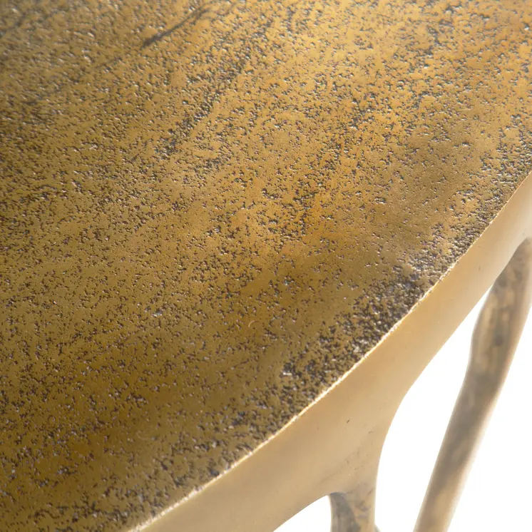 32" Antiqued Brass Aluminum Round Coffee Table
