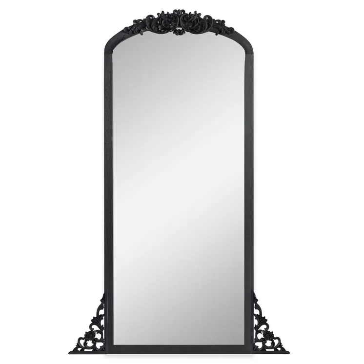 67" Black Wood Framed Standing Mirror