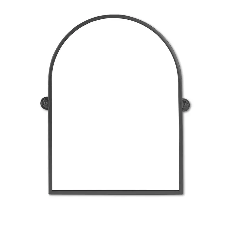 36" Black Arch Metal Framed Standing Mirror