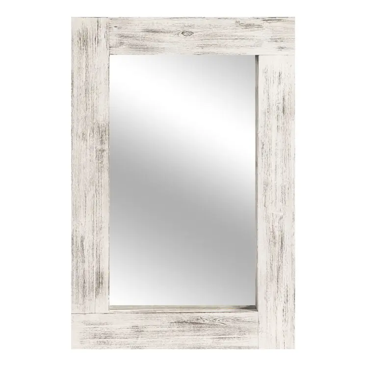 36" White Metal Framed Standing Mirror