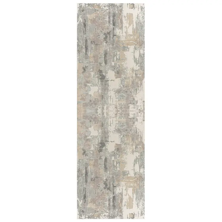 4' X 6' Beige and Gray Abstract Area Rug