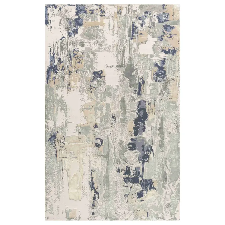 4' X 6' Blue and Gray Abstract Area Rug