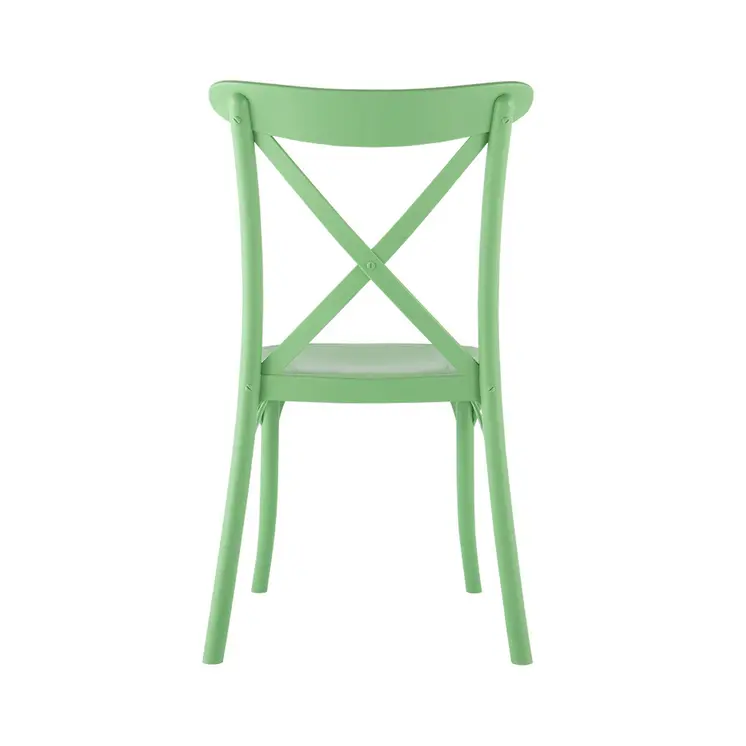 Set of Four 21" Green Heavy Duty Plastic Outdoor Stacking Dining Chairs