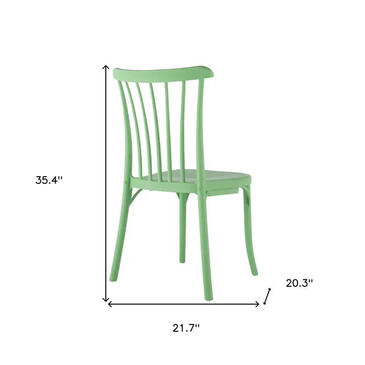 Set of Four 22" Green Heavy Duty Plastic Outdoor Stacking Dining Chairs