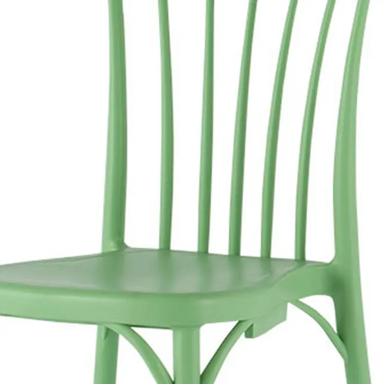 Set of Four 22" Green Heavy Duty Plastic Outdoor Stacking Dining Chairs