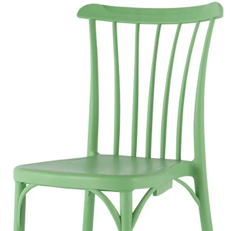 Set of Four 22" Green Heavy Duty Plastic Outdoor Stacking Dining Chairs