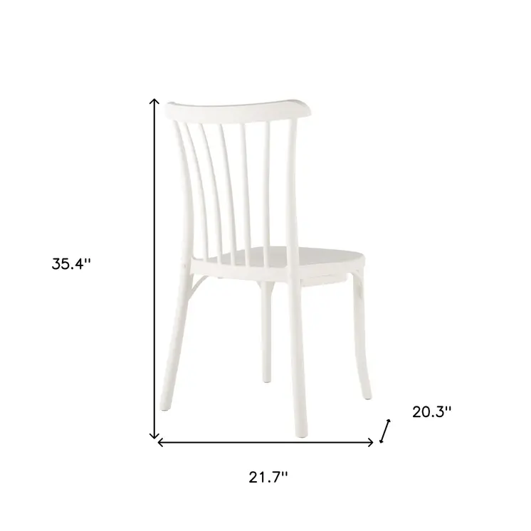 Set of Four 22" White Heavy Duty Plastic Outdoor Stacking Dining Chairs