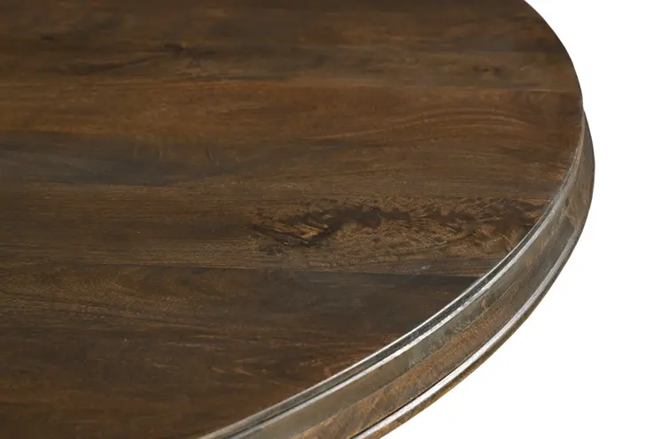 60" Brown Solid Wood Pedestal Base Round Top Dining Table