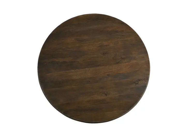 60" Brown Solid Wood Pedestal Base Round Top Dining Table