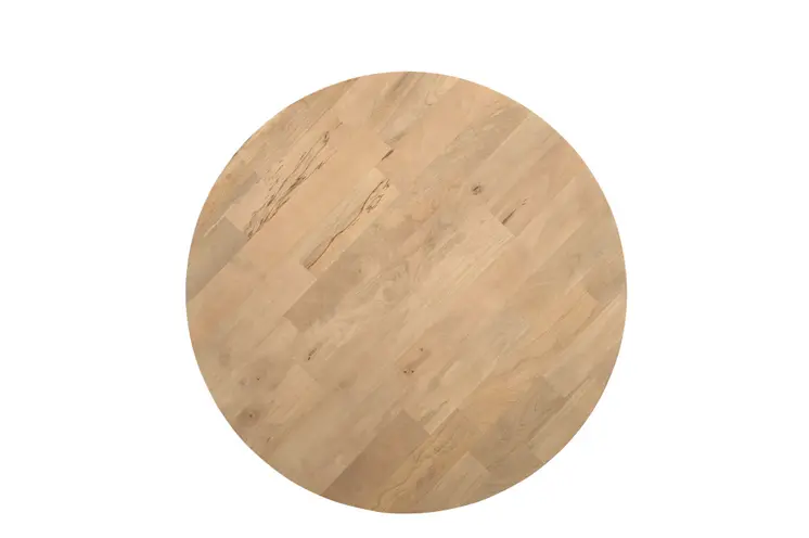 36" Natural Solid Wood Round Cross Legs Coffee Table