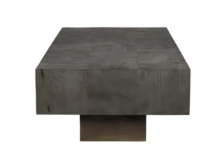 59" Dark Gray Solid Wood Solid Coffee Table