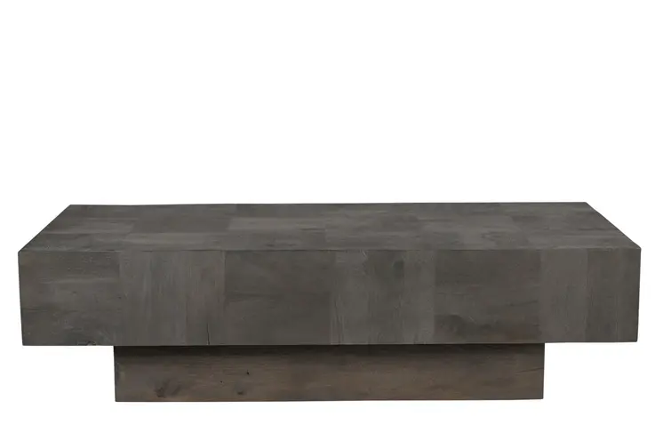 59" Dark Gray Solid Wood Solid Coffee Table