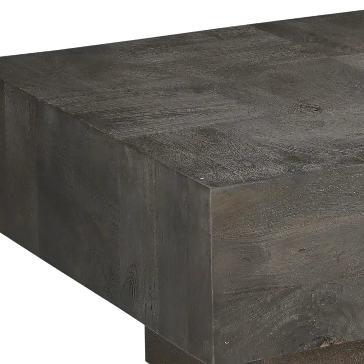 59" Dark Gray Solid Wood Solid Coffee Table