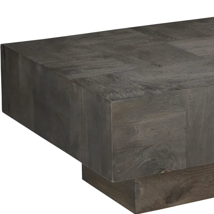 59" Dark Gray Solid Wood Solid Coffee Table