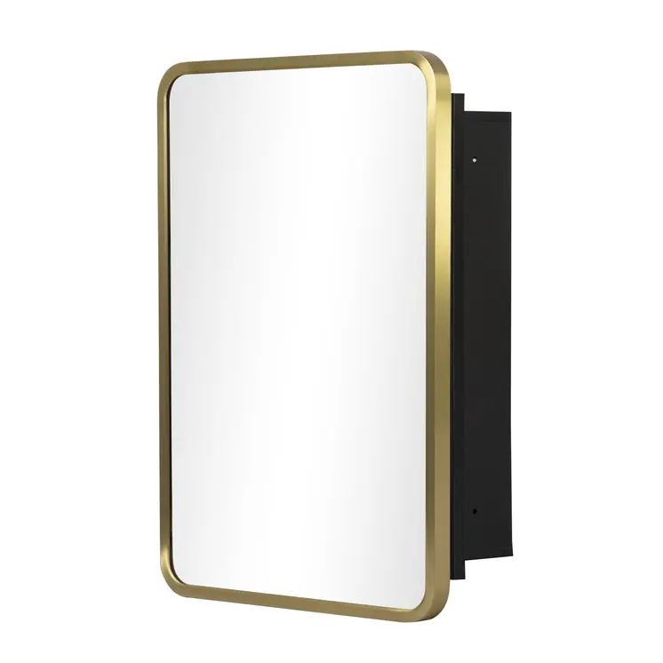 16" Gold Metal Framed Mirror Set