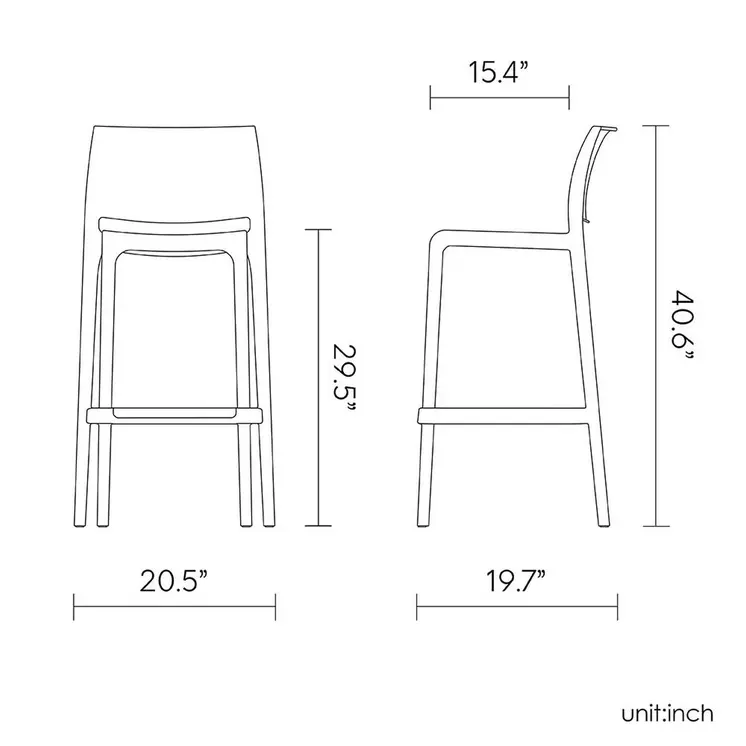 Set of Four 30" Taupe Faux Rattan Heavy Duty Plastic Outdoor Bar Height Chairs