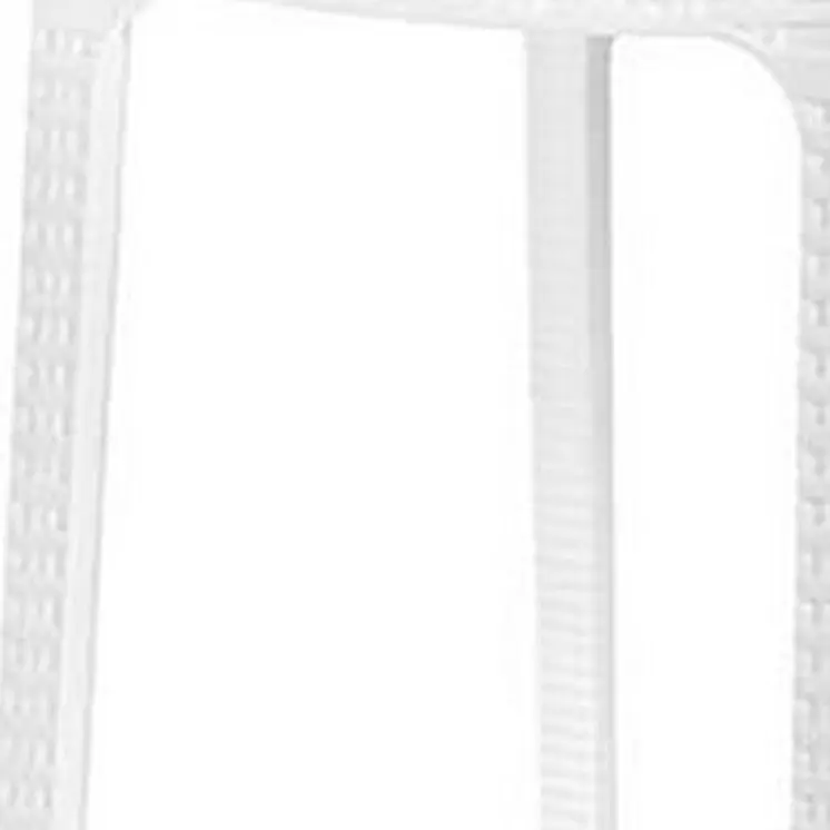 Set of Four 30" White Faux Rattan Heavy Duty Plastic Low Back Outdoor Bar Height Chairs