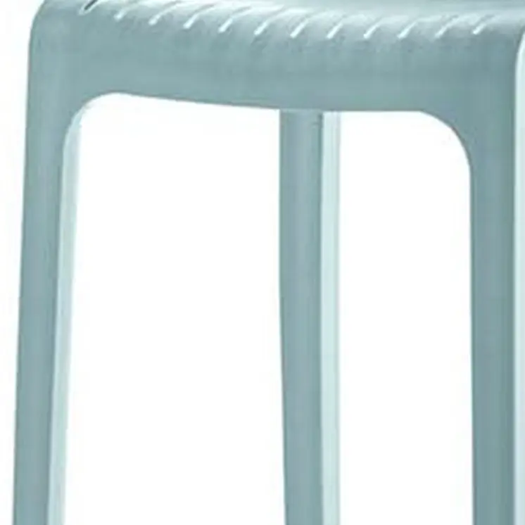 Set of Four 30" Baby Blue Heavy Duty Plastic Low Back Outdoor Bar Height Chairs