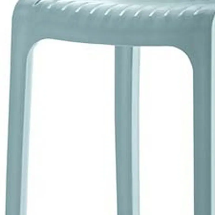 Set of Four 26" Baby Blue Heavy Duty Plastic Low Back Outdoor Counter Height Bar Chairs
