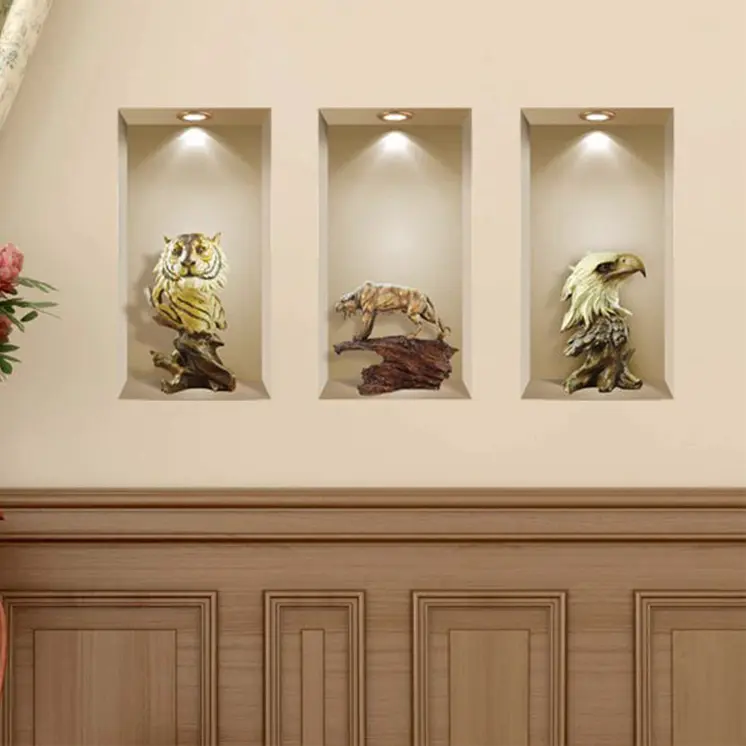 Set of Three Ana Faux Niche 3D Peel and Stick Wall Decals