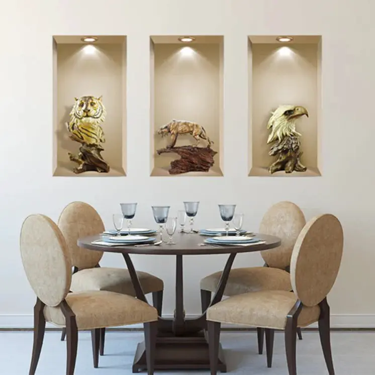 Set of Three Ana Faux Niche 3D Peel and Stick Wall Decals