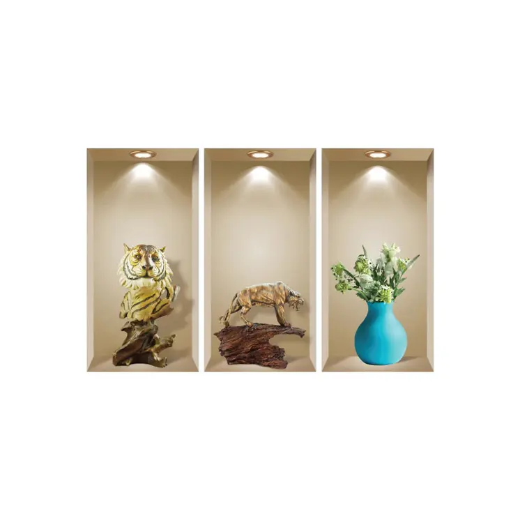 Set of Three Ana Faux Niche 3D Peel and Stick Wall Decals
