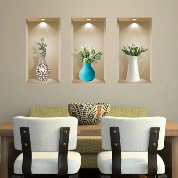 Set of Three Asa Faux Niche 3D Peel and Stick Wall Decals