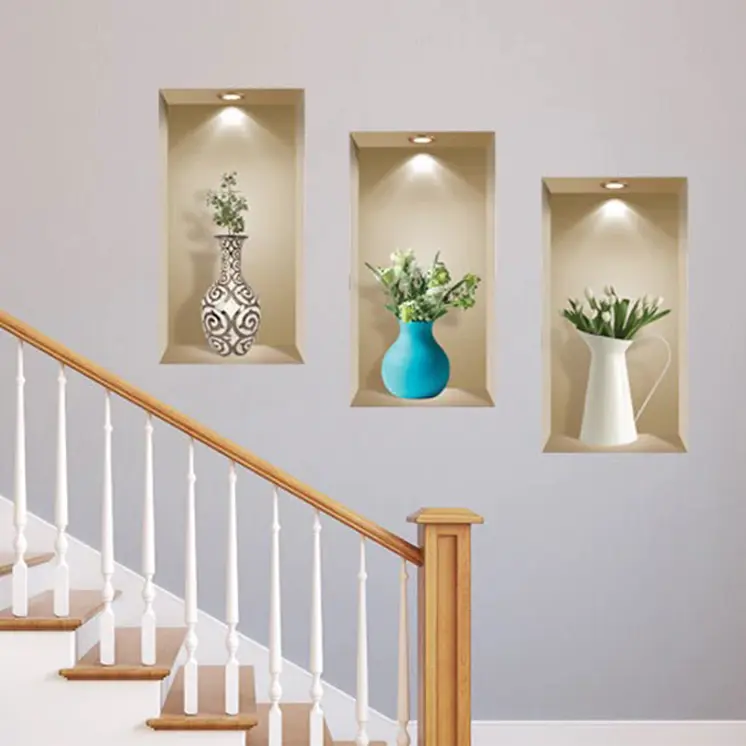 Set of Three Asa Faux Niche 3D Peel and Stick Wall Decals