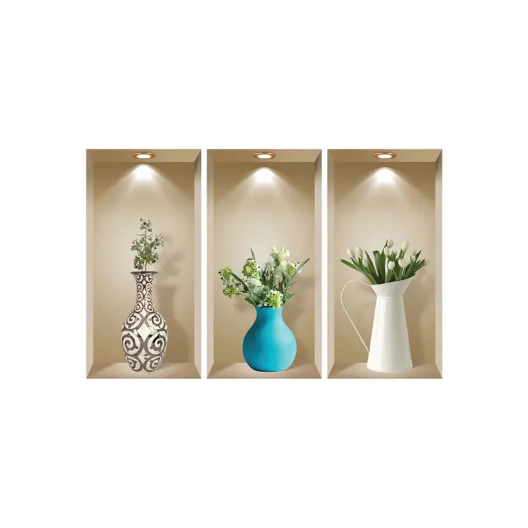 Set of Three Asa Faux Niche 3D Peel and Stick Wall Decals