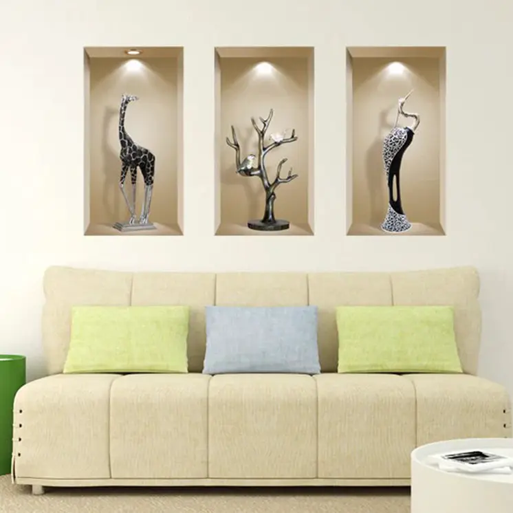 Set of Three Apa Faux Niche 3D Peel and Stick Wall Decals