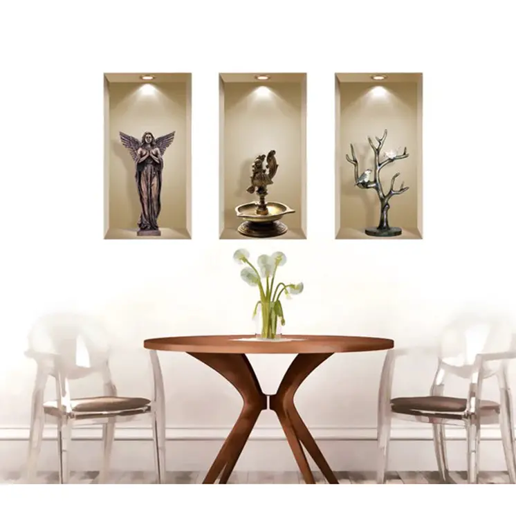 Set of Three Boa Faux Niche 3D Peel and Stick Wall Decals