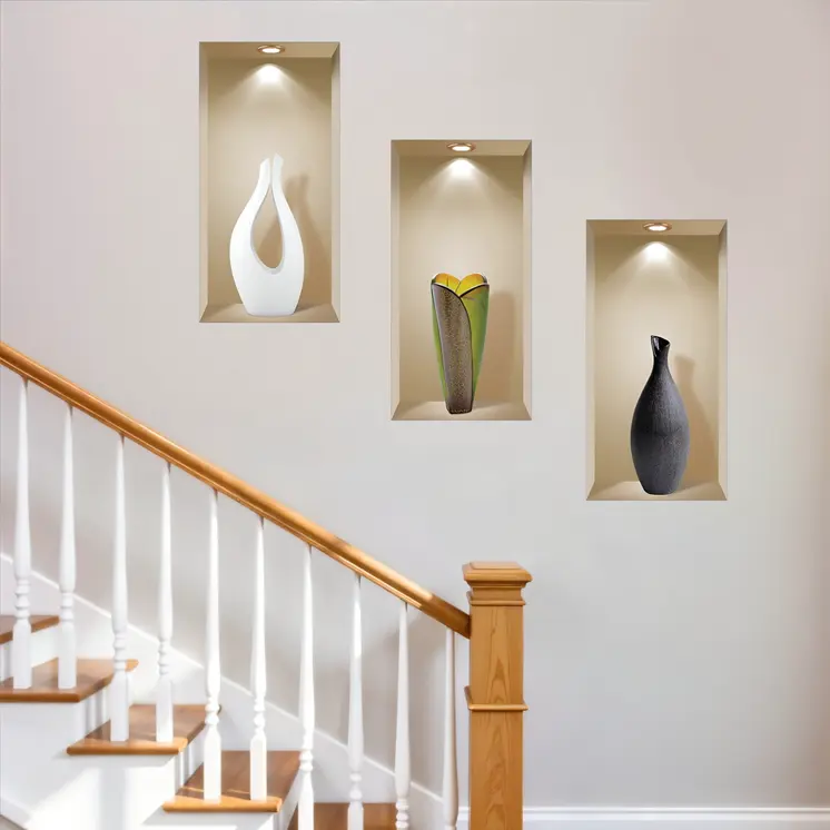 Set of Three Bon Faux Niche 3D Peel and Stick Wall Decals