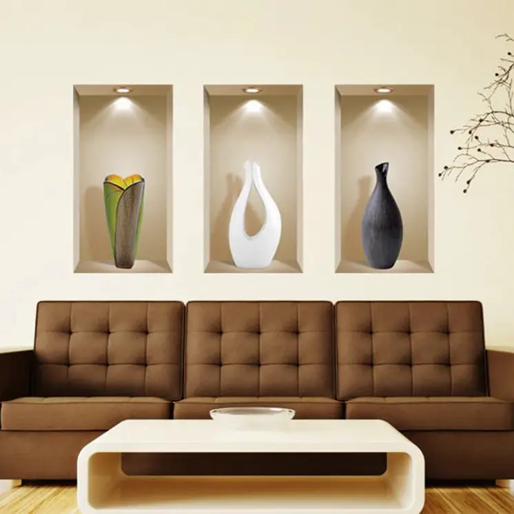 Set of Three Gia Faux Niche 3D Peel and Stick Wall Decals