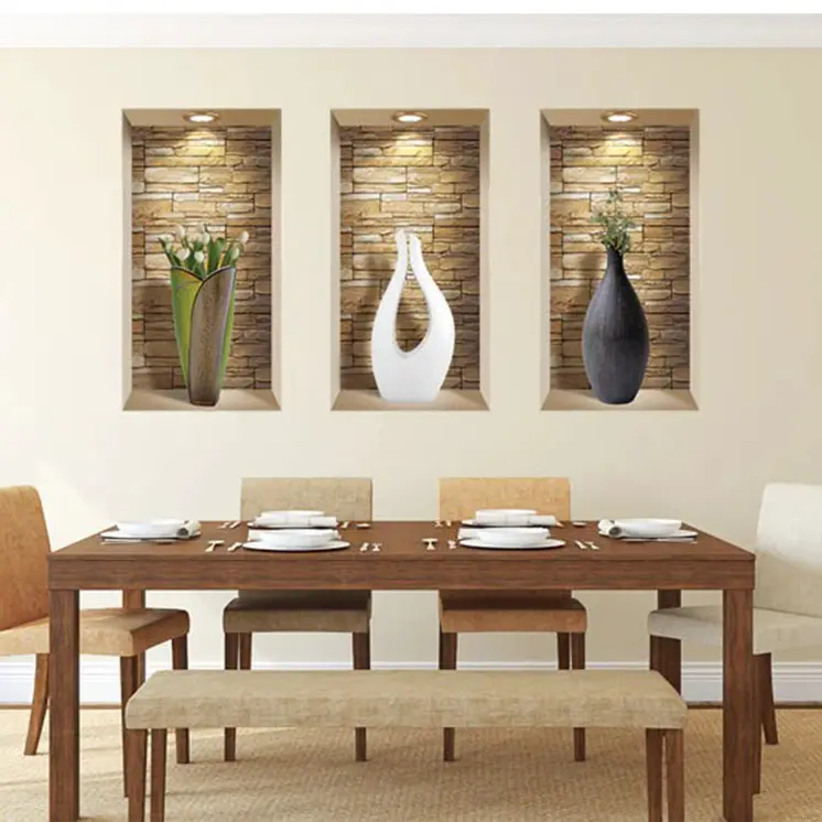 Set of Three Gus Faux Niche 3D Peel and Stick Wall Decals