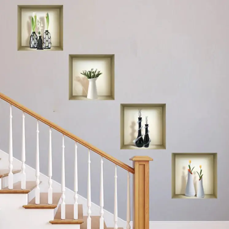 Set of Four Ivy Faux Niche 3D Peel and Stick Wall Decals