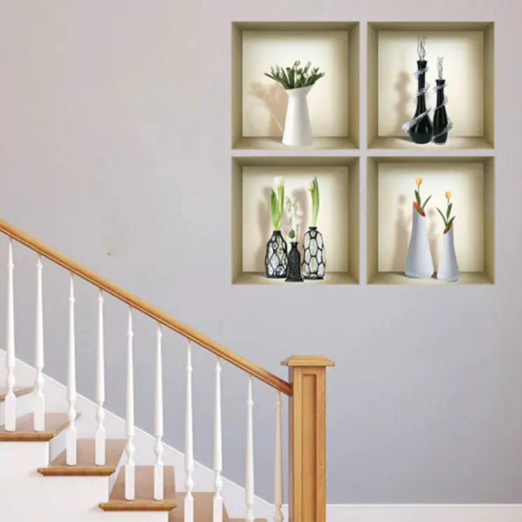 Set of Four jay Faux Niche 3D Peel and Stick Wall Decals