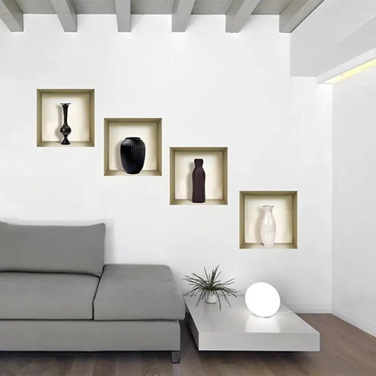 Set of Four Mac Faux Niche 3D Peel and Stick Wall Decals