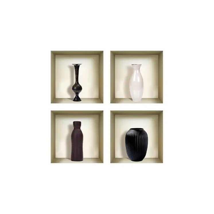 Set of Four Mac Faux Niche 3D Peel and Stick Wall Decals