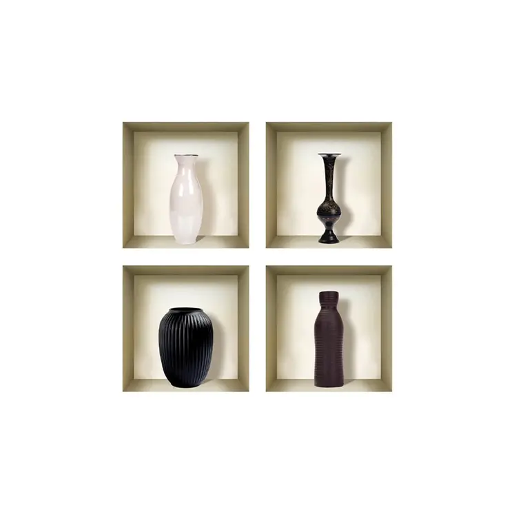 Set of Four Mac Faux Niche 3D Peel and Stick Wall Decals