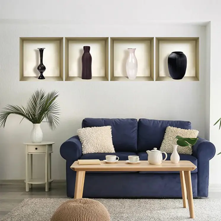 Set of Four Mac Faux Niche 3D Peel and Stick Wall Decals