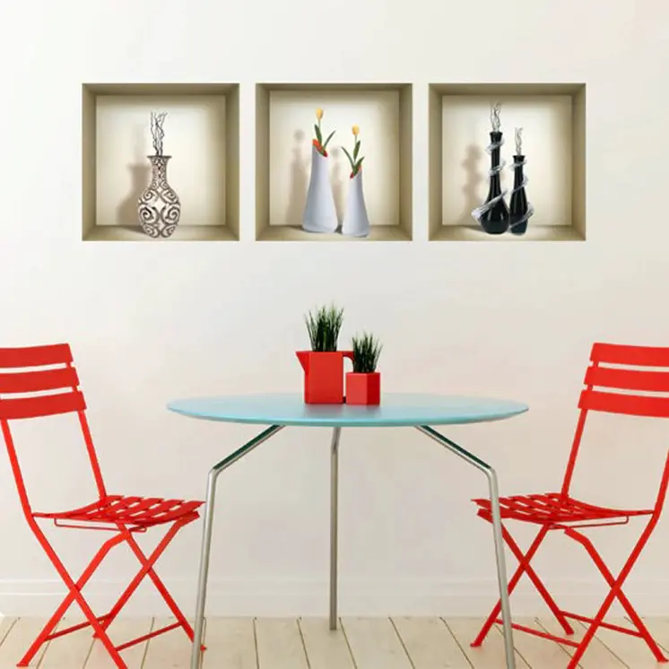 Set of Three Ira Faux Niche 3D Peel and Stick Wall Decals