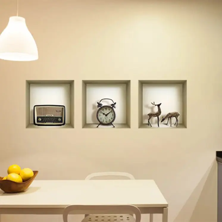 Set of Three Sia Faux Niche 3D Peel and Stick Wall Decals