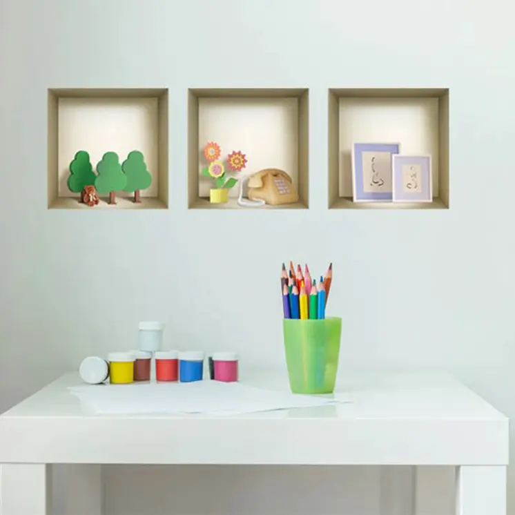 Set of Three May Faux Niche 3D Peel and Stick Wall Decals