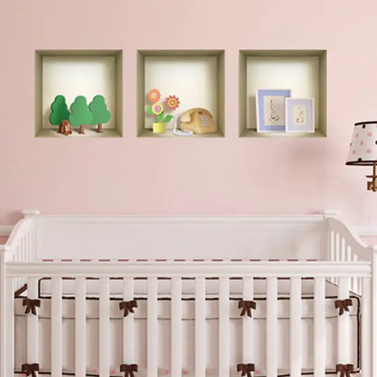 Set of Three May Faux Niche 3D Peel and Stick Wall Decals