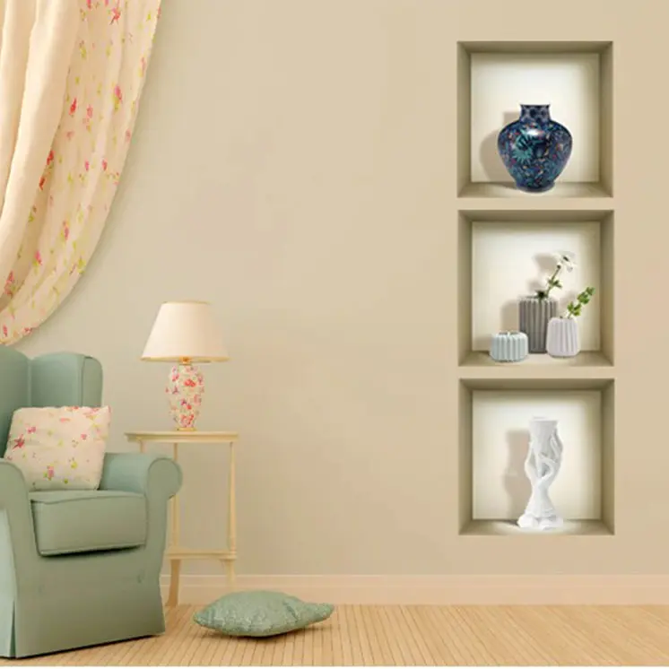 Set of Three Avi Faux Niche 3D Peel and Stick Wall Decals