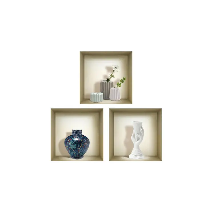 Set of Three Gio Faux Niche 3D Peel and Stick Wall Decals
