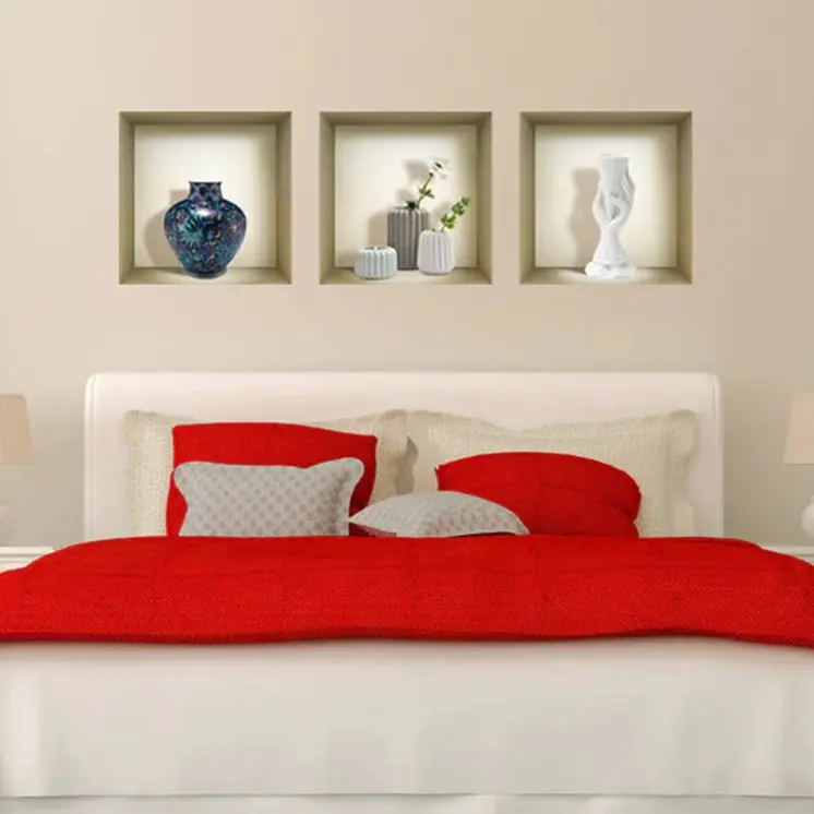 Set of Three Gio Faux Niche 3D Peel and Stick Wall Decals